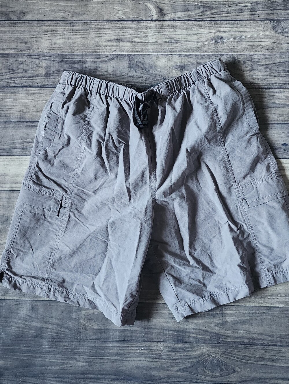 Alpine Design Mesh-Lined Elastic Waist Shorts - Gray with Black Logo